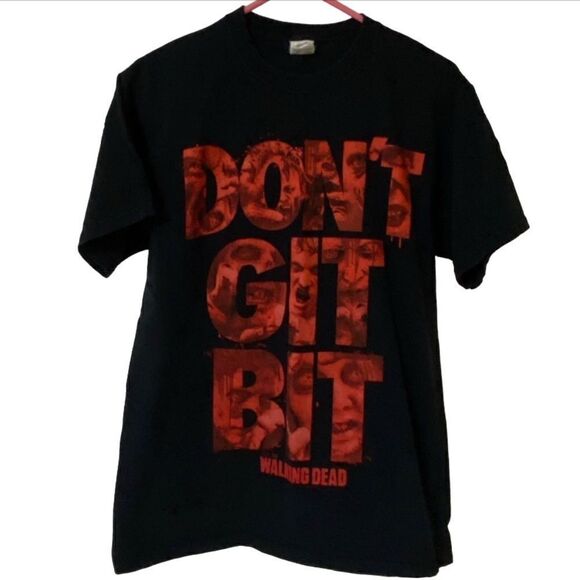 AMC’s The Walking Dead Black/Red “Don’t Git Bit” T-Shirt - Picture 1 of 7